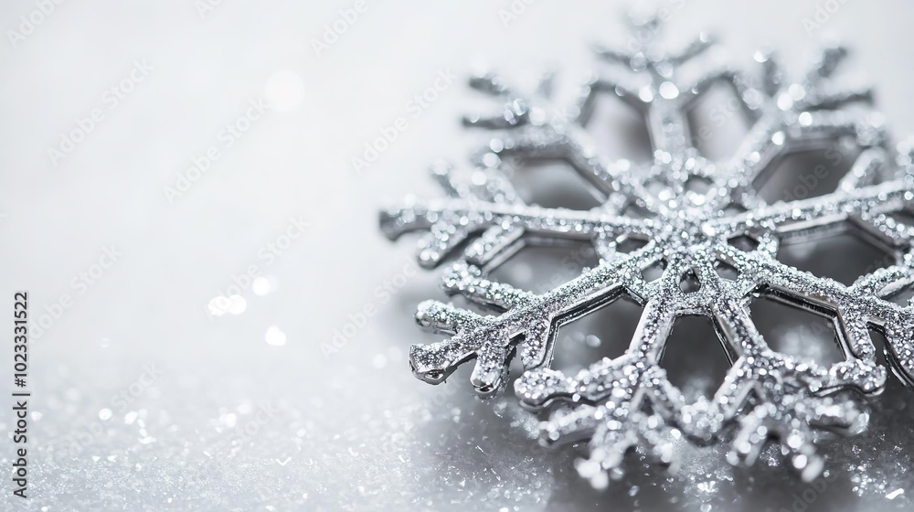 Glittering snowflake on shimmering background Glittering snowflake on shimmering background