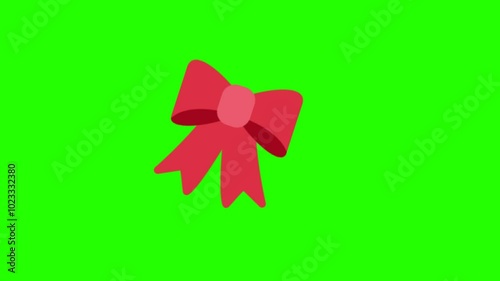 butterfly shaped ribbon on green screen photo