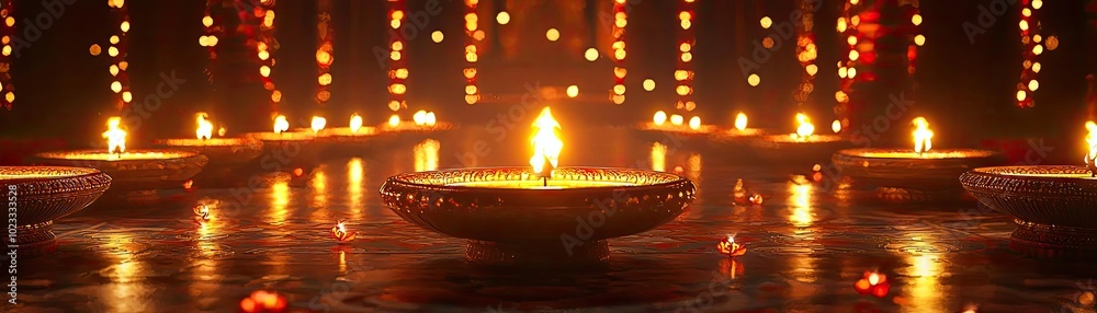A serene display of glowing candles illuminating a dark space, creating a peaceful and calming atmosphere for meditation. A serene display of glowing candles illuminating a dark space, creating a peaceful and calming atmosphere for meditation.