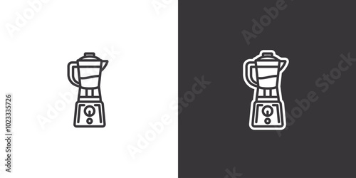 Kitchen blender on white and black background. Original vector illustration in vintage style.
