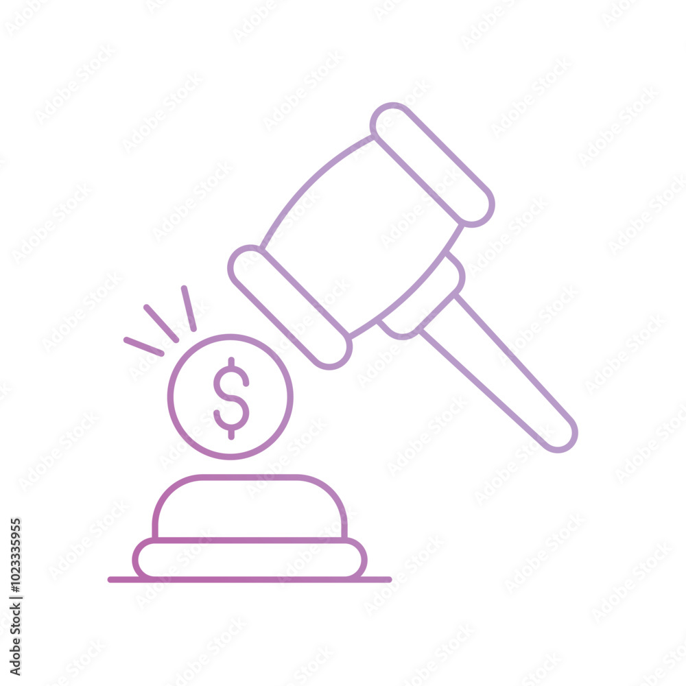 bid gradient icon with white background vector stock illustration bid gradient icon with white background vector stock illustration