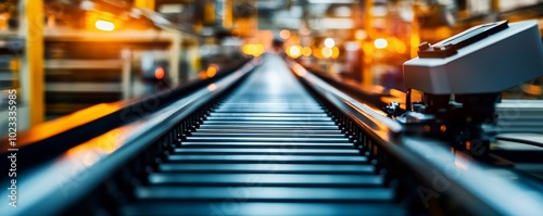 Conveyor belt in an industrial factory setting