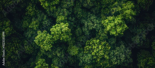 top view forest tree Rainforest ecosystem.