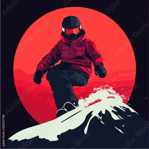 Illustration of snowboarding concept. Extreme. Snowboarder.