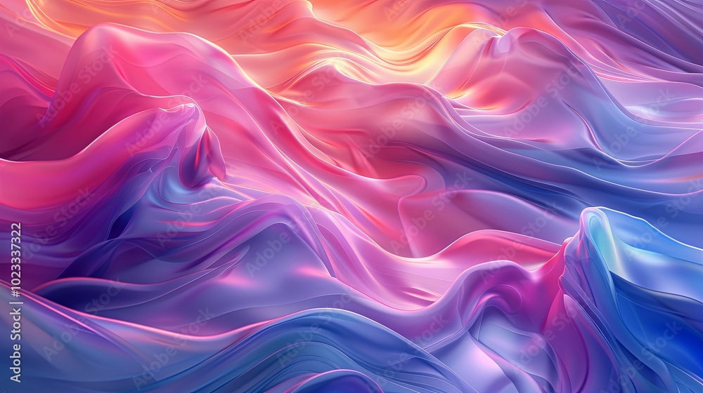 Obraz premium Abstract Colorful Wavy Pattern with Shiny Texture