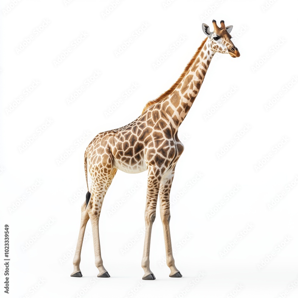 Giraffe with transparent background, PNG, Stock