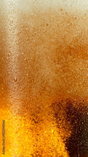 Close-up of beer pouring in...