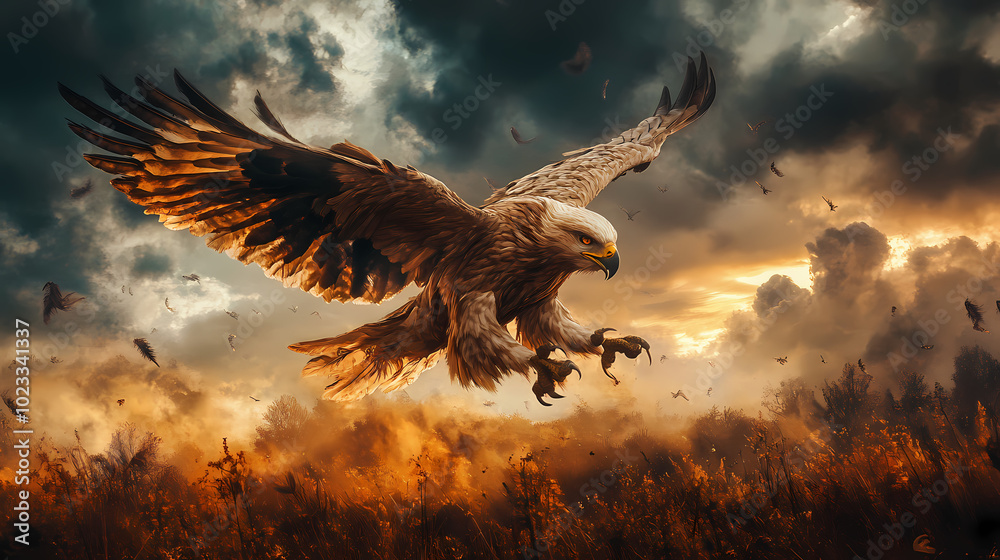 Majestic griffin,a mythical creature with powerful wings and talons in photography. Gryphon in Flight. Illustration Majestic griffin,a mythical creature with powerful wings and talons in photography. Gryphon in Flight. Illustration