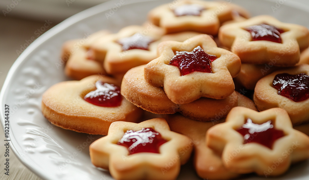 Dry traditional Christmas cakes in the shape of stars Dry traditional Christmas cakes in the shape of stars