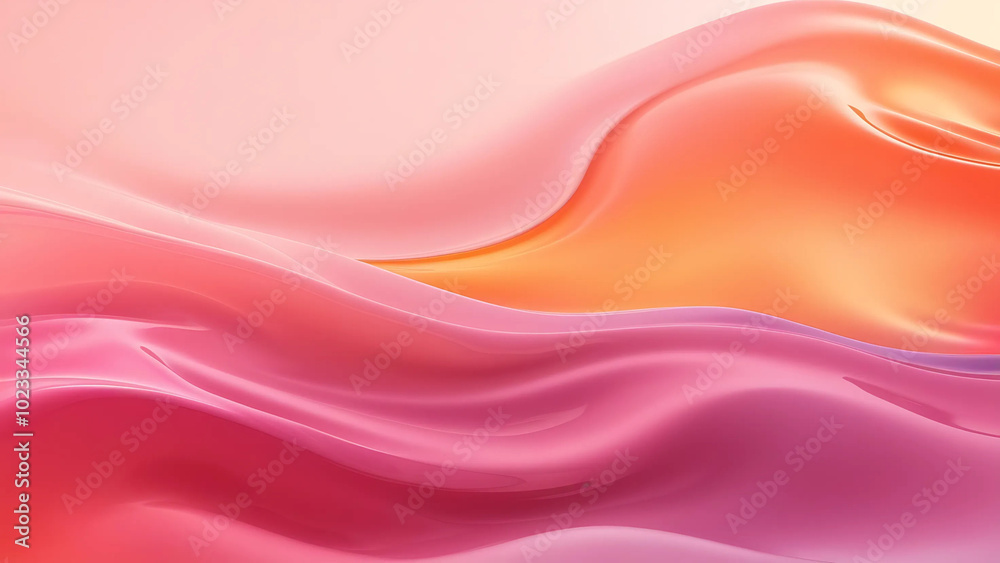 Abstract Fluid Art: Swirls of Pink and Orange Abstract Fluid Art: Swirls of Pink and Orange