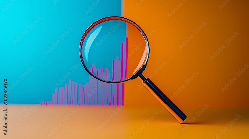 Minimalist Magnifying Glass Over Simple Background Minimalist Magnifying Glass Over Simple Background