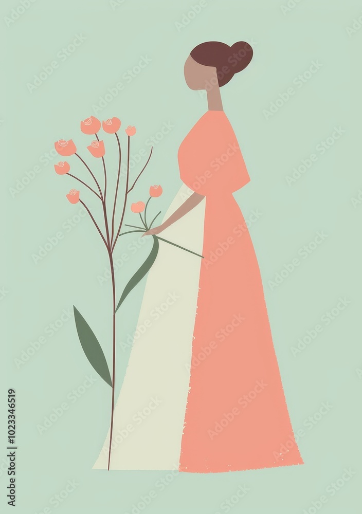 A woman is holding a flower in her hand A woman is holding a flower in her hand