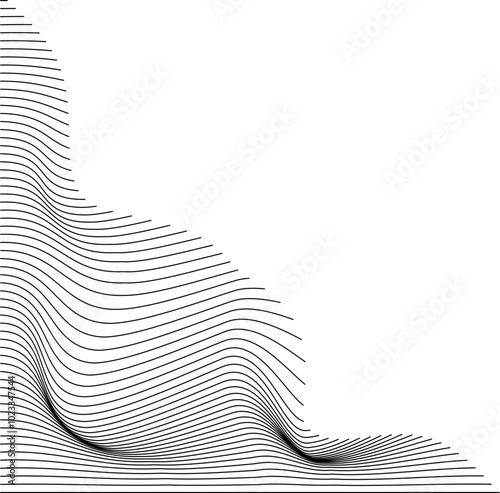 Corner line mesh wave design element vector