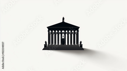 Minimalistic Courthouse Silhouette Design