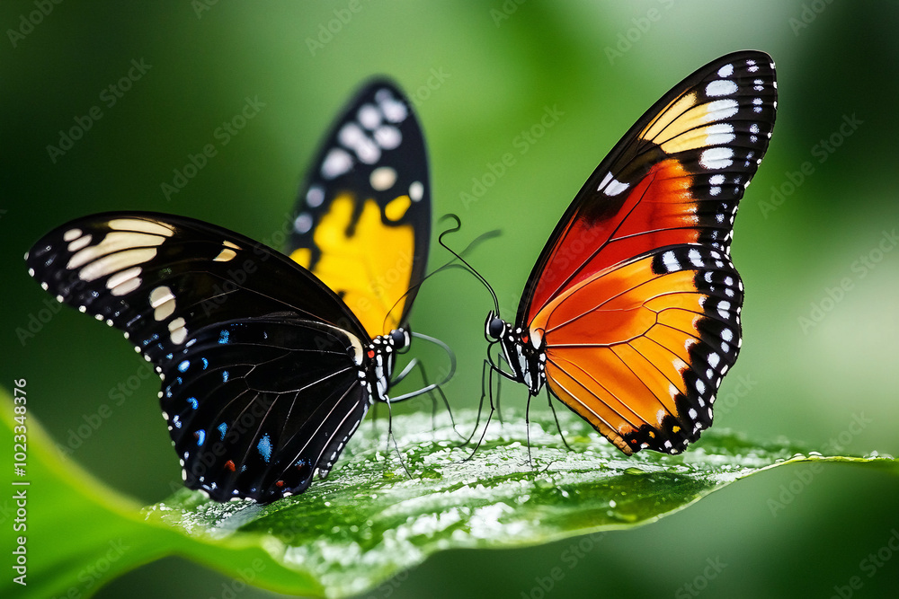 Naklejka premium couple of beautiful butterfly