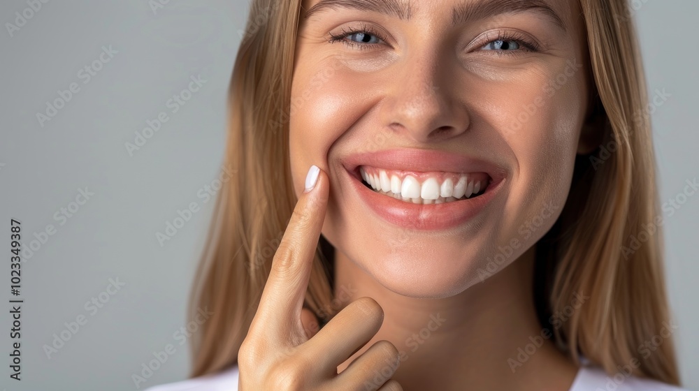 Smiling Woman with White Teeth, Close-up Portrait Smiling Woman with White Teeth, Close-up Portrait