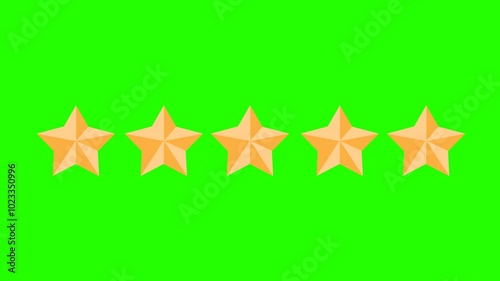 star rating animation on green screen photo