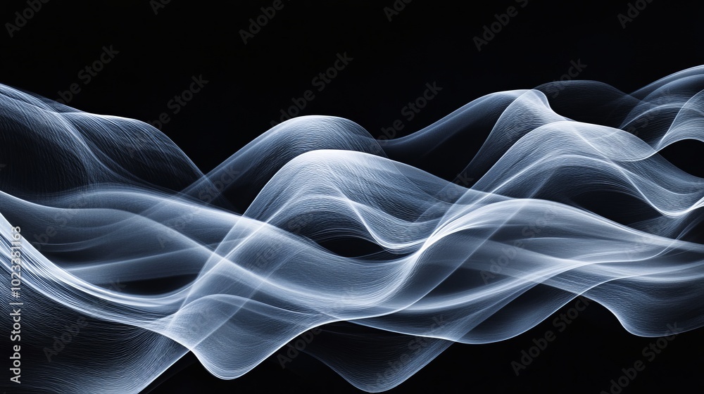 Obraz premium Abstract light waves creating a dynamic, flowing visual effect.