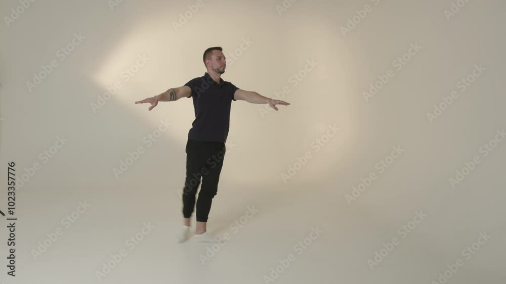 An Elegant and Graceful Dance Movement Captured in a Beautiful Studio Setting and Atmosphere An Elegant and Graceful Dance Movement Captured in a Beautiful Studio Setting and Atmosphere