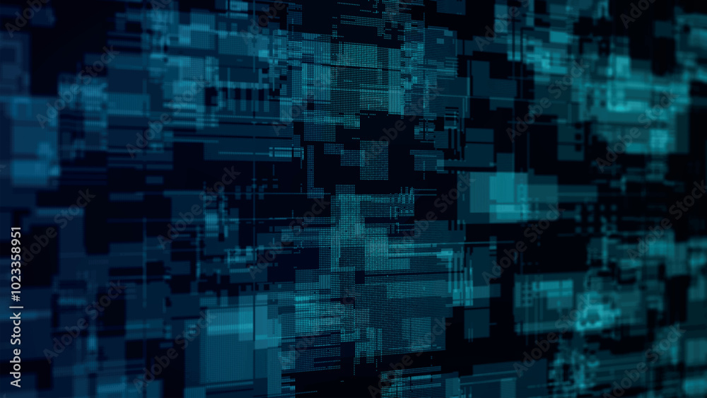 Abstract techno background. 3d technological composition. Information technology concept. Digital cyberspace with particles. 3d vector illustration. Abstract techno background. 3d technological composition. Information technology concept. Digital cyberspace with particles. 3d vector illustration.