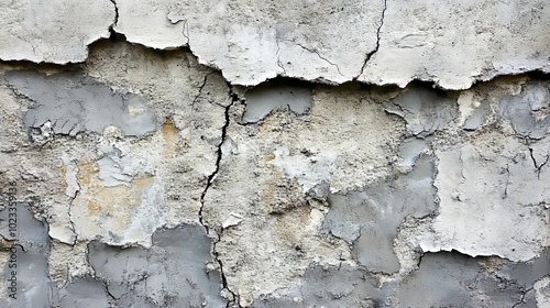 A Cracked and Peeling Concrete Wall