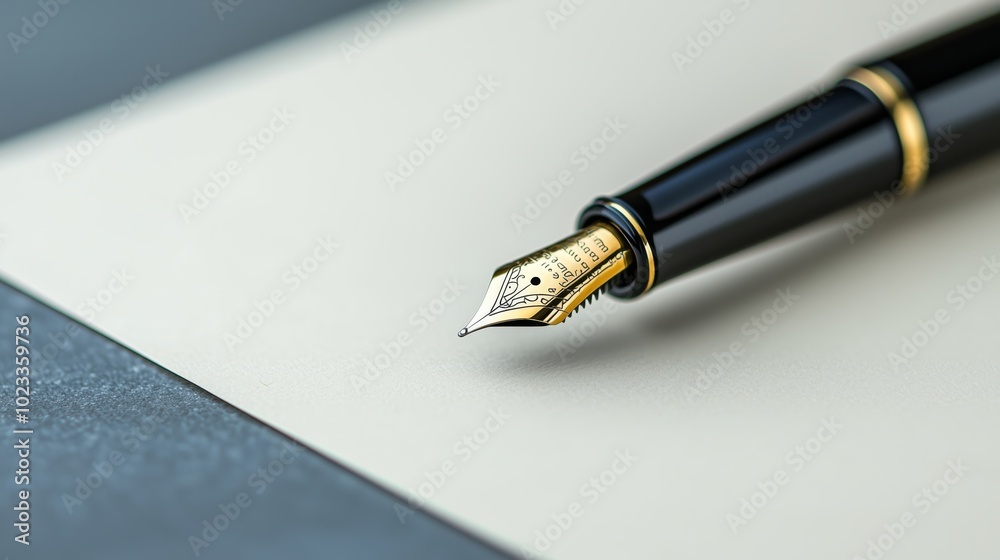 Minimalist Black Fountain Pen Close Up Minimalist Black Fountain Pen Close Up