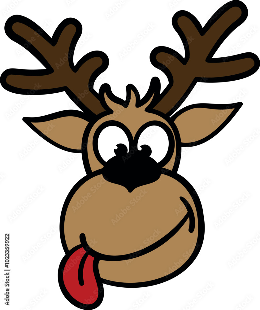 Christmas reindeer vector illustration. Christmas character in cartoon style.