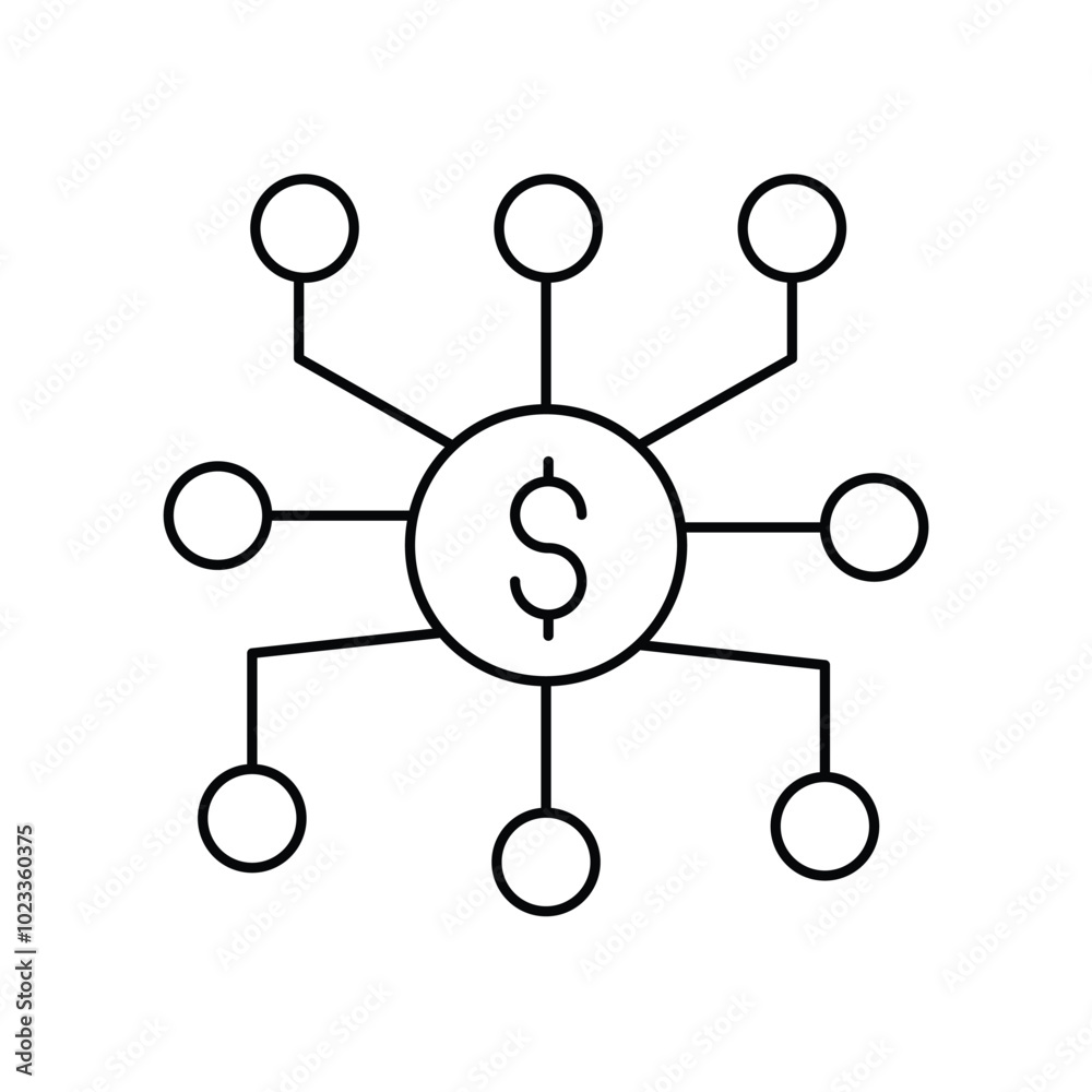 diversification line icon with white background vector stock illustration diversification line icon with white background vector stock illustration