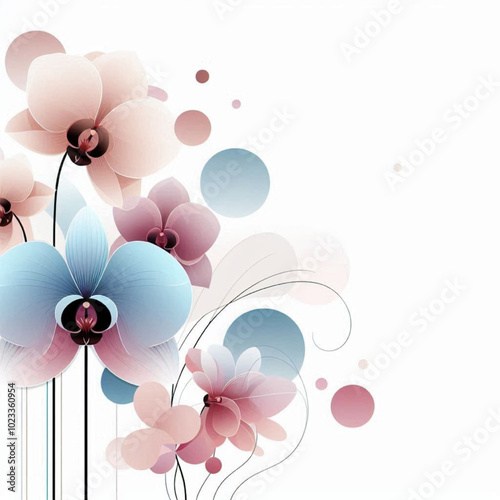 Colorful abstract floral design featuring orchid flowers  background 