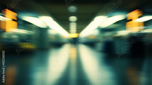 Wallpaper Mural A blurred focus of the baggage claim area at Suvarnabhumi International Airport, capturing the bustling atmosphere as travelers eagerly await their luggage. Torontodigital.ca