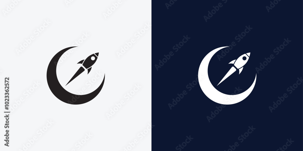 Moon logo design template. Crescent moon logo. Moon logo design template. Crescent moon logo.