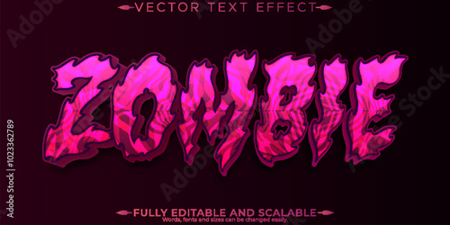 Halloween monster text effect, editable horror and scary text style