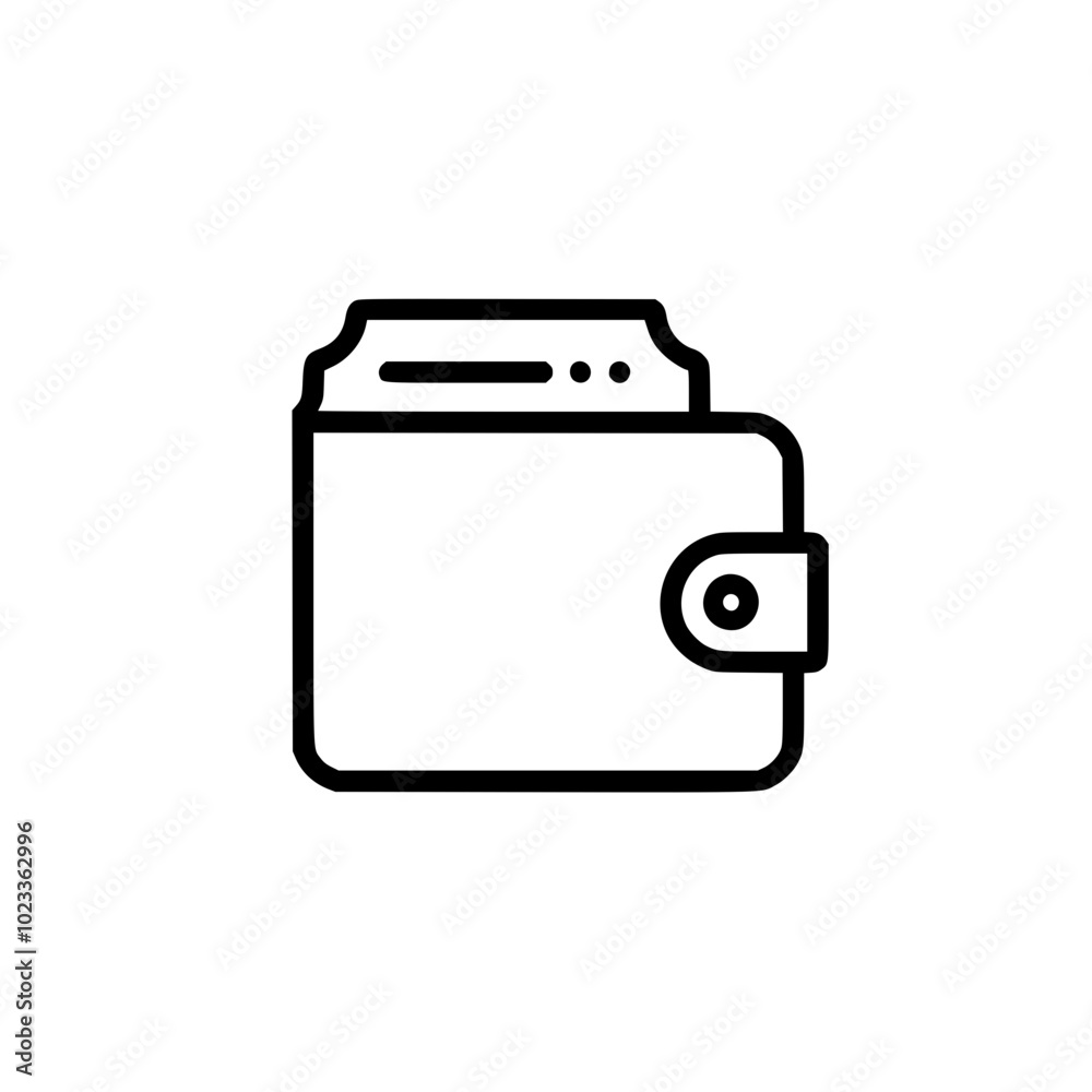 Minimalist black and white icon of a wallet with a web browser tab emerging from it, symbolizing online transactions or digital finance simplicity. Minimalist black and white icon of a wallet with a web browser tab emerging from it, symbolizing online transactions or digital finance simplicity.