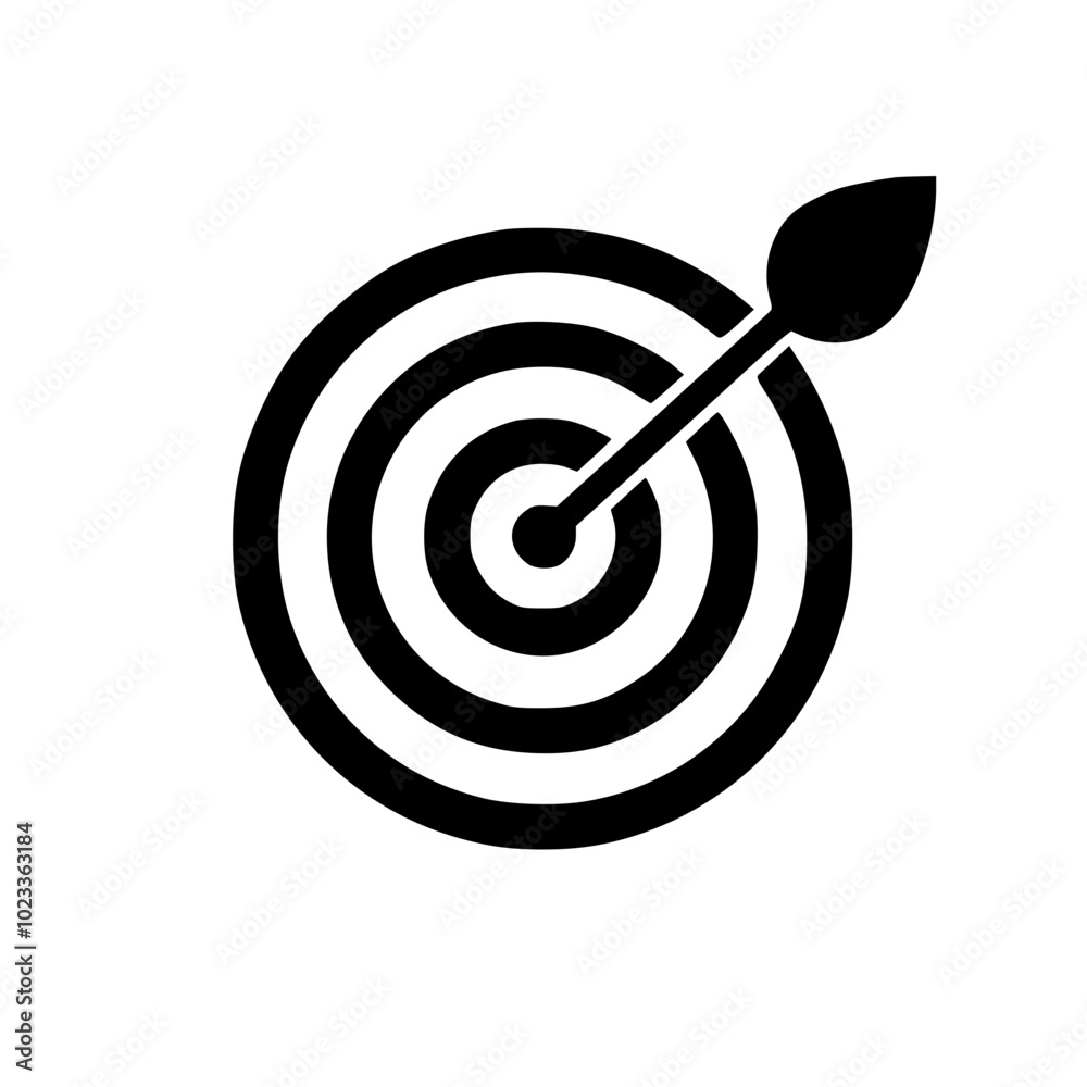 A minimalist black and white icon of an arrow hitting the center of a target, symbolizing precision, focus, and success. A minimalist black and white icon of an arrow hitting the center of a target, symbolizing precision, focus, and success.