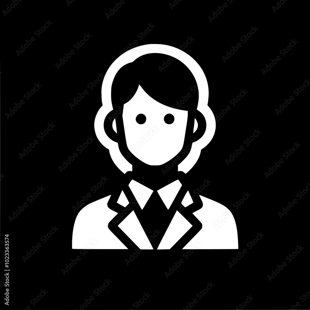 Monochrome icon of a person in a suit against a black background, symbolizing professionalism and simplicity. Monochrome icon of a person in a suit against a black background, symbolizing professionalism and simplicity.