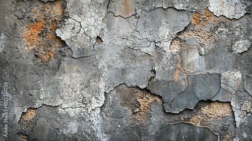 Weathered Concrete Wall With Cracked and Peeling Paint