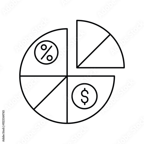margin line icon with white background vector stock illustration