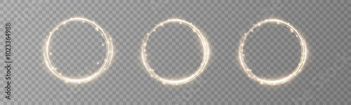 Gold ring. Frame for advertising, communication, information. With dust light effect	