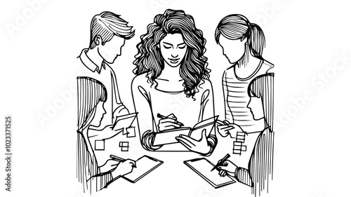 coworkers reunion line art 