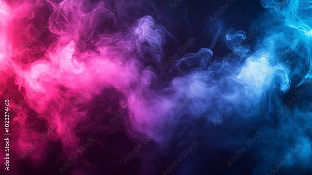 Black background with neon pink and blue smoke Black background with neon pink and blue smoke