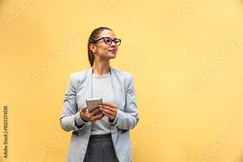 Konstfotografi Portrait of young successful CEO female in formalwear