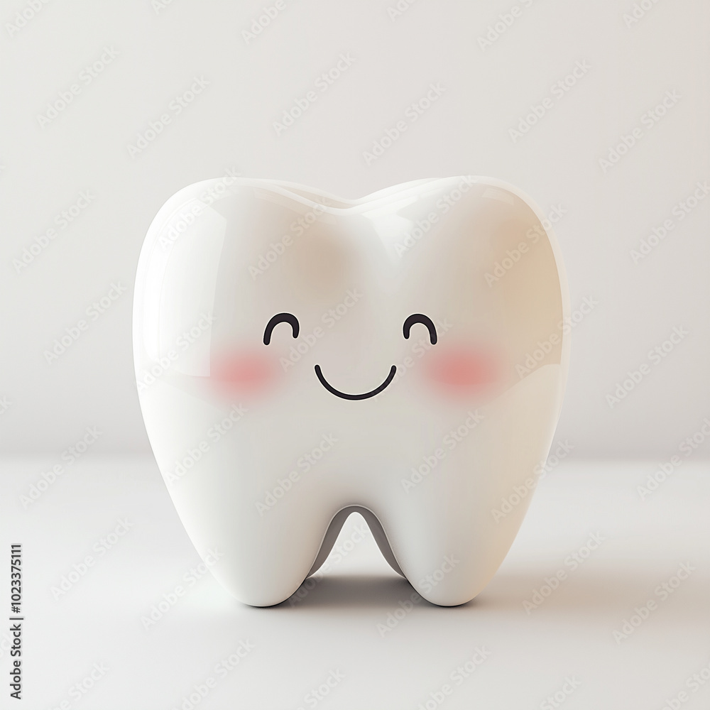 3D character with cute smiling tooth isolated on white background.
3D character with cute smiling tooth isolated on white background.