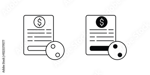 commission set icon with white background vector stock illustration