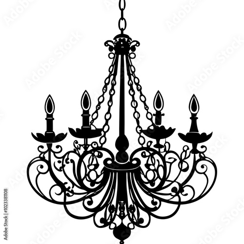 Elegant Chandelier Vector Illustration | SVG Files | Cricut & Silhouette Cut Files | Vector Graphics for Logos & T-shirts