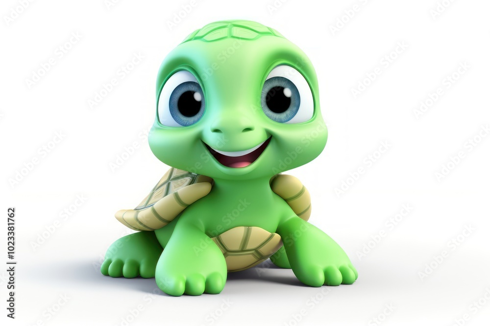 Cute baby turtle background reptile cartoon animal.
