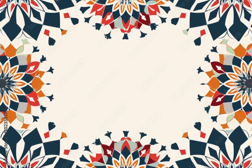 Obraz premium Multicolor Geometric Floral Frame