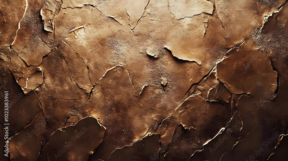Fototapeta premium Cracked Brown Wall Abstract Background Texture
