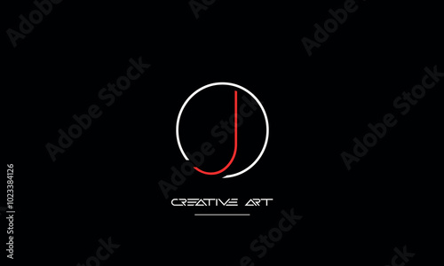 JO, OJ, J, O abstract letters logo monogram