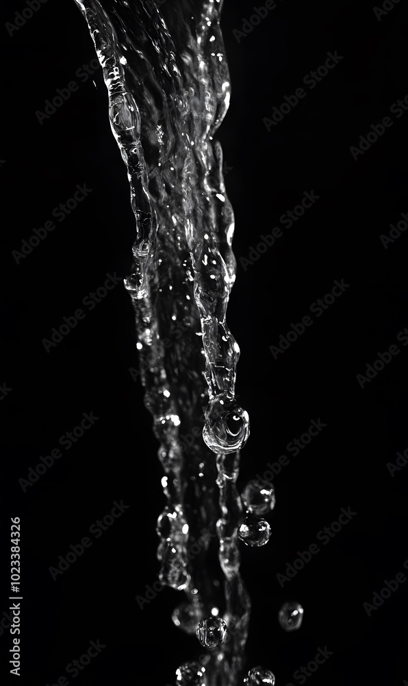 Dynamic Water Droplets Isolated on Black Background – High-Speed Captures, Ripples, Splashes, and Mist in Elegant Motion Dynamic Water Droplets Isolated on Black Background – High-Speed Captures, Ripples, Splashes, and Mist in Elegant Motion
