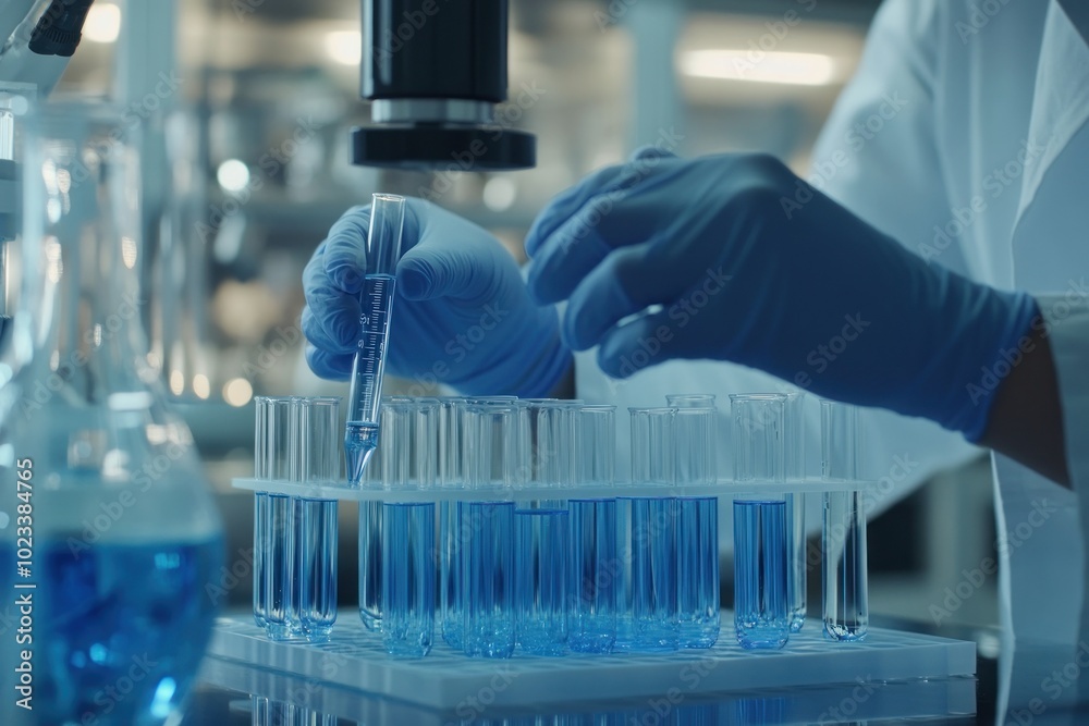 Scientist in Laboratory Conducting Experiments with Precision